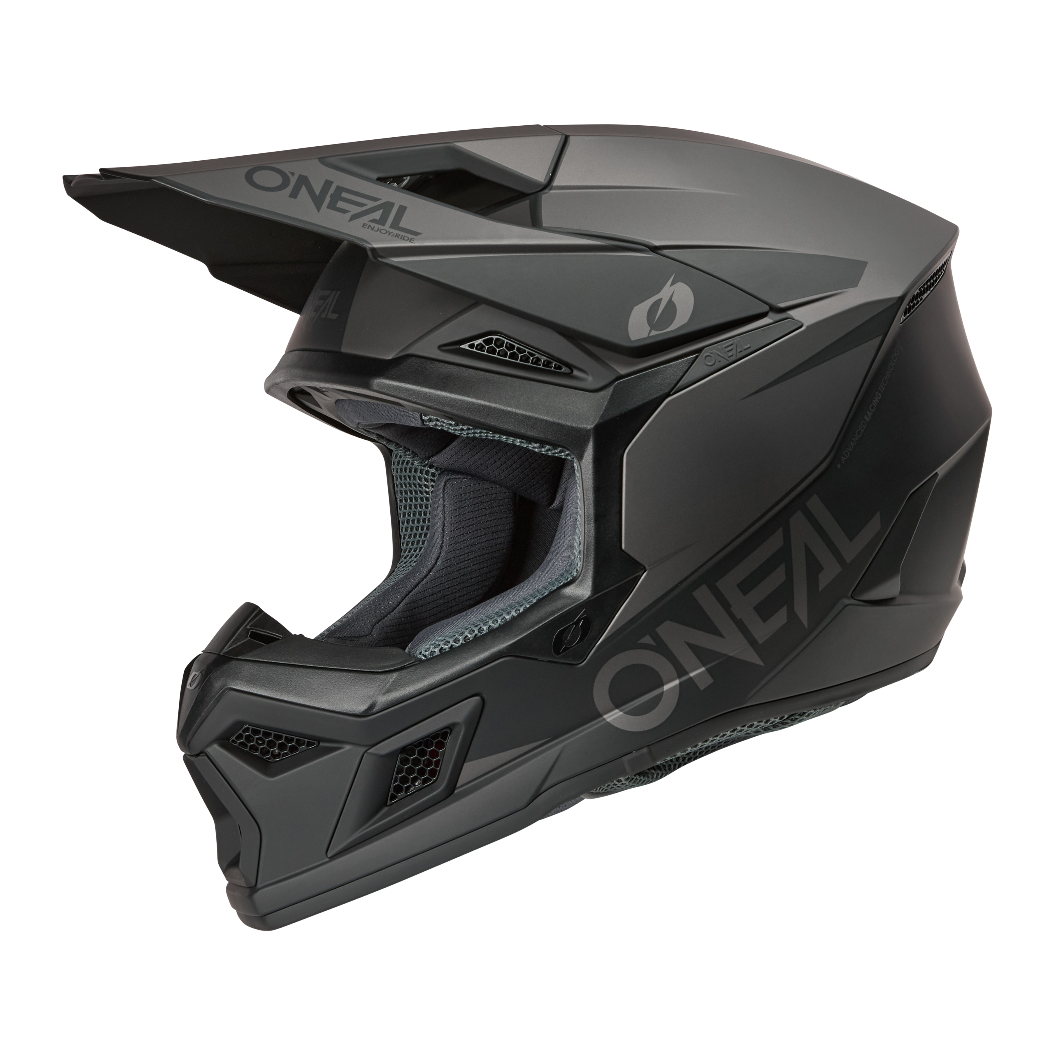 O'Neal 3 SRS Helmet Solid Black/Gray