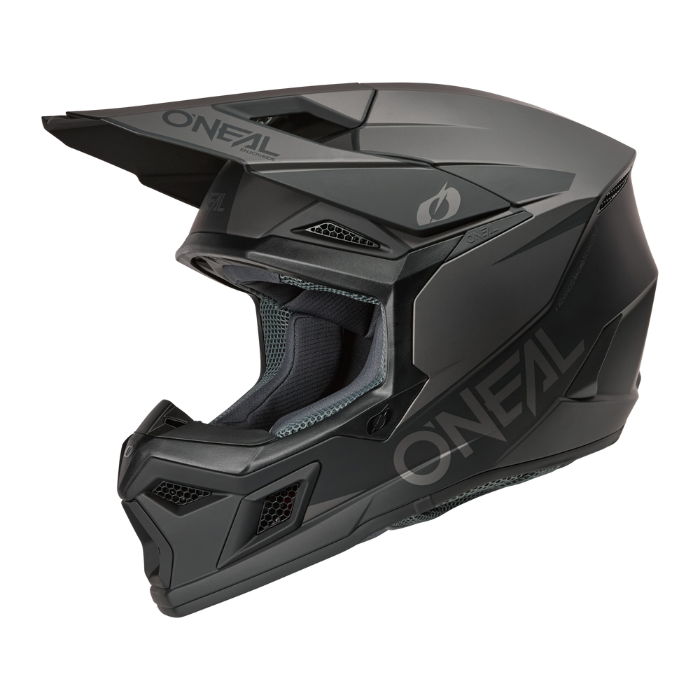 O'Neal 3 SRS Helmet Solid Black/Gray