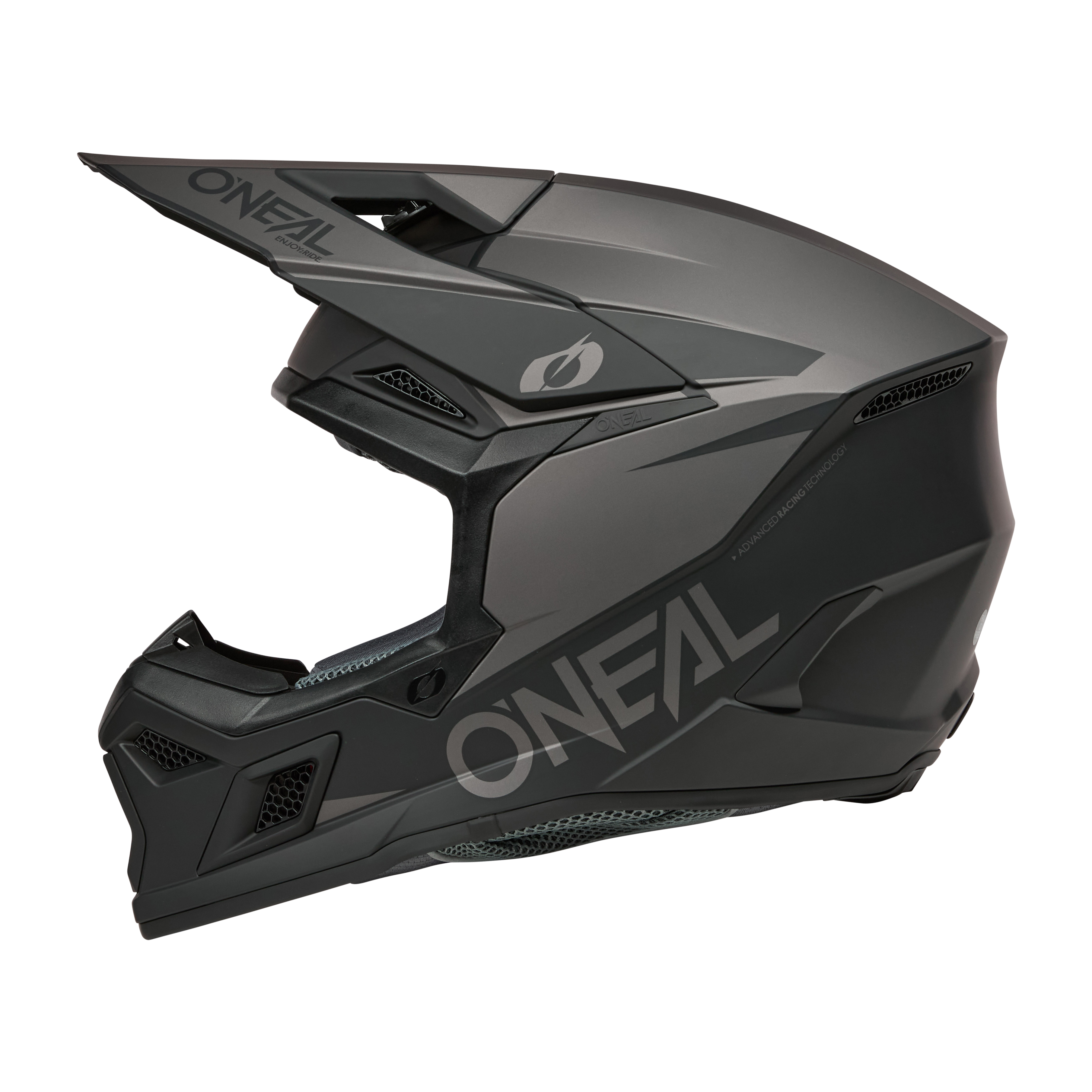 O'Neal 3 SRS Helmet Solid Black/Gray