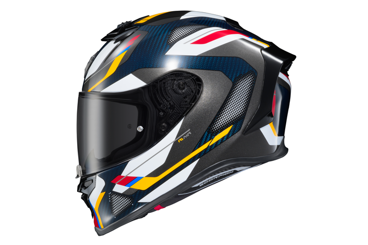 EXO-R1 AIR FULL FACE HELMET HYPERBOLIC BLU/WHT/RED