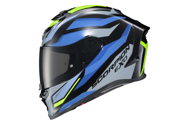 EXO-R1 AIR FULL FACE HELMET RAVEN BLACK/BLUE/HI VIZ