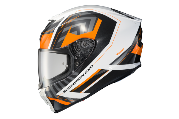 EXO-R330 FULL FACE HELMET IORN WHITE/GREY/ORANGE