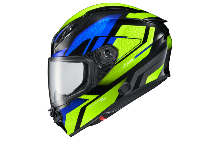 EXO-R430 FULL FACE HELMET GEOPULSE BLACK/BLUE/HI-VIZ