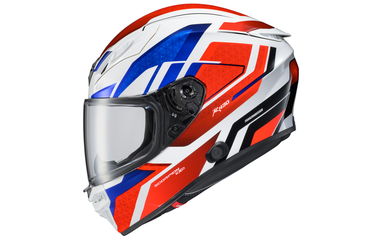 EXO-R430 FULL FACE HELMET GEOPULSE WHITE/BLUE/RED