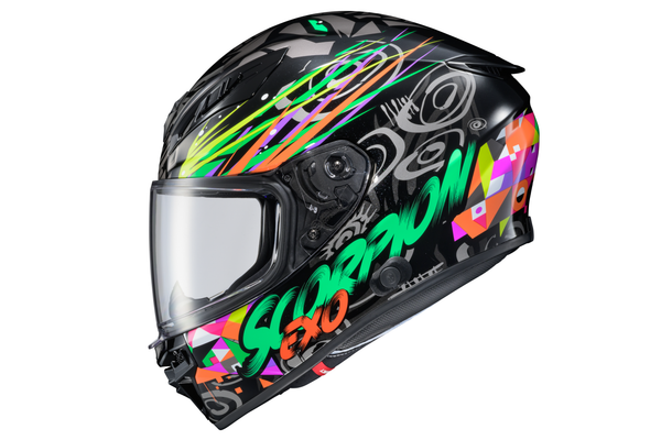 EXO-R430 FULL FACE HELMET SAVAGE BLACK/GREEN/YELLOW