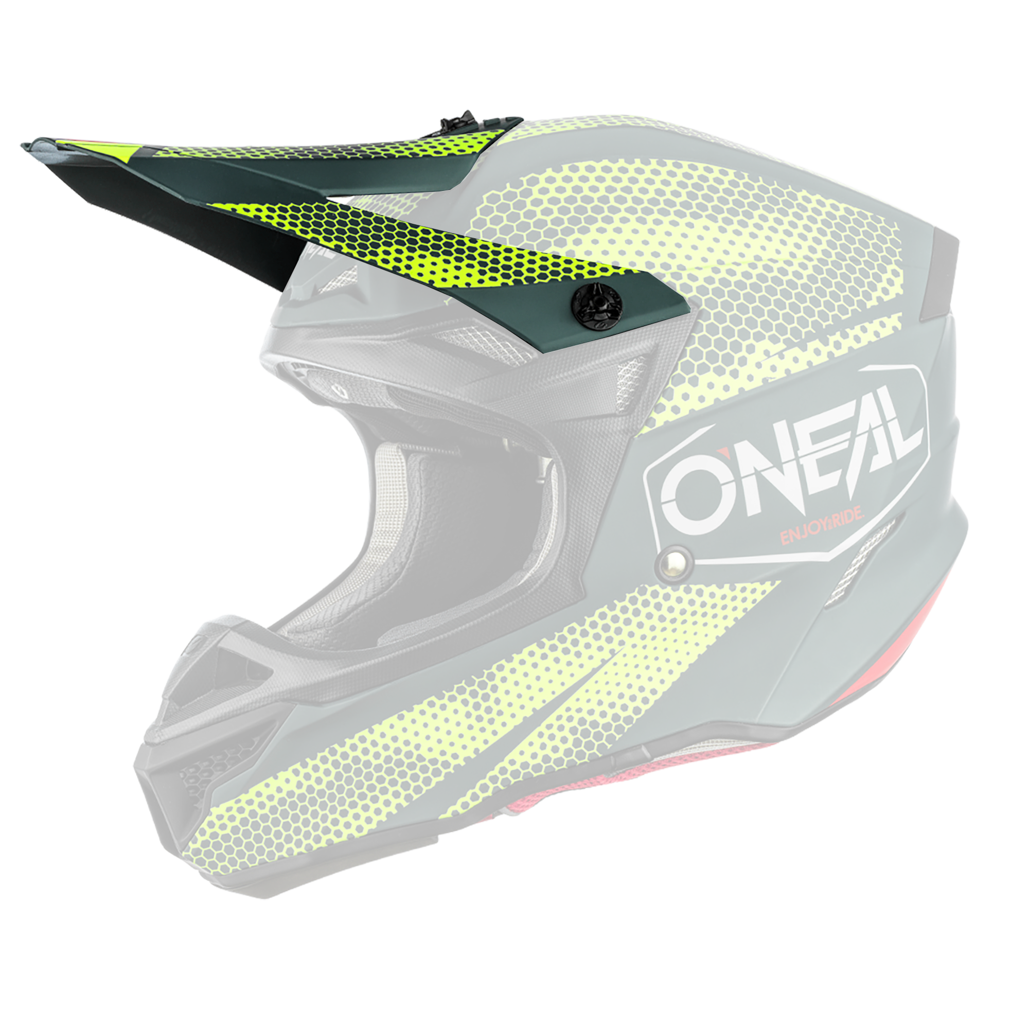 O'Neal Replacement 5 SRS Covert Charcoal/Neon Yellow Helmet Visor