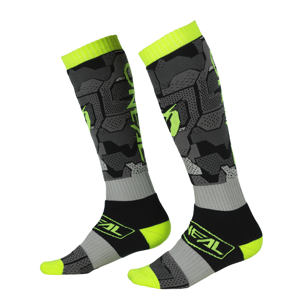 O'Neal Pro MX Camo Gray/Neon Yellow Sox