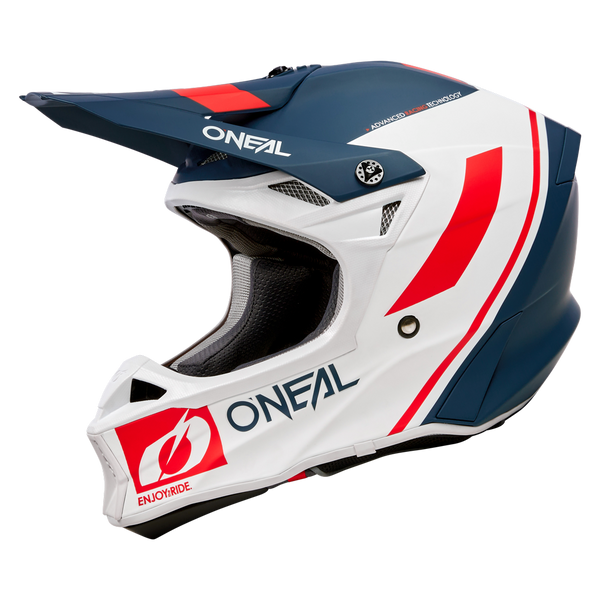 10 SRS Flow Helmet Blue/White/Red